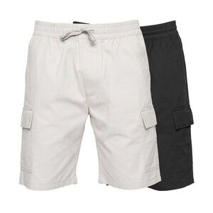 Crosshatch Mens Kathos Cargo Shorts (Pack of 2) / White/Black